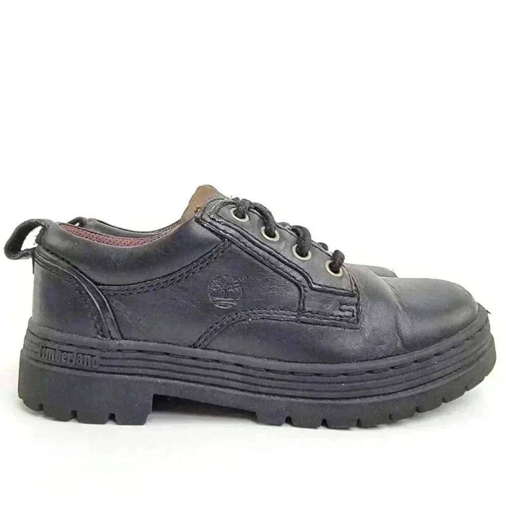 Timberland Black Leather Lace Up Oxford Shoes - 1.5C